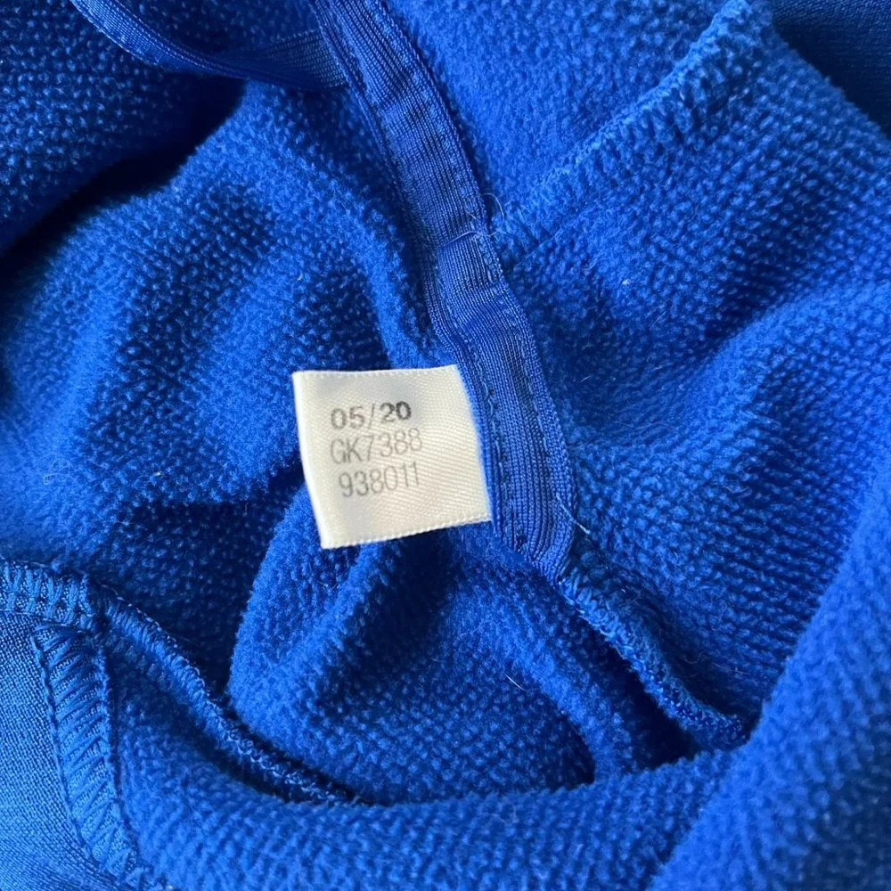 Adidas Men's Blue Fleece Pullover Hoodie Jacket Size S Style GK7388 - Picture 9 of 10